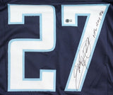 Eddie George Tennessee Signed Navy Blue Football Jersey NFL ROY 96 BAS