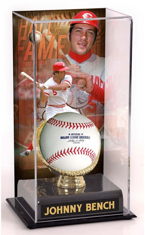 Johnny Bench Cincinnati Reds Hall of Fame Sublimated Display Case with Image