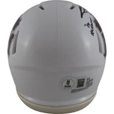 Johnny Manziel Autographed/Signed Texas A&M White Mini Helmet Beckett 49158