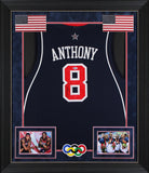 Nuggets Carmelo Anthony Signed Navy Blue Team USA Reebok Framed Jersey BAS COA