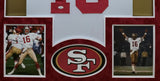 SUEDE FRAMED SAN FRANCISCO 49ERS JOE MONTANA AUTOGRAPHED SIGNED JERSEY JSA COA