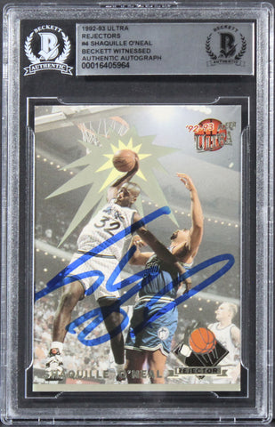 Magic Shaquille O'Neal Signed 1992 Ultra Rejectors #4 Rookie Card BAS Slabbed