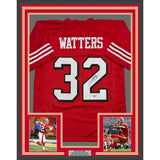 Framed Autographed/Signed Ricky Watters 35x39 San Francisco Red Jersey BAS COA