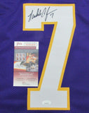 Randall Cunningham Signed Vikings Purple Custom Football Jersey JSA 163807