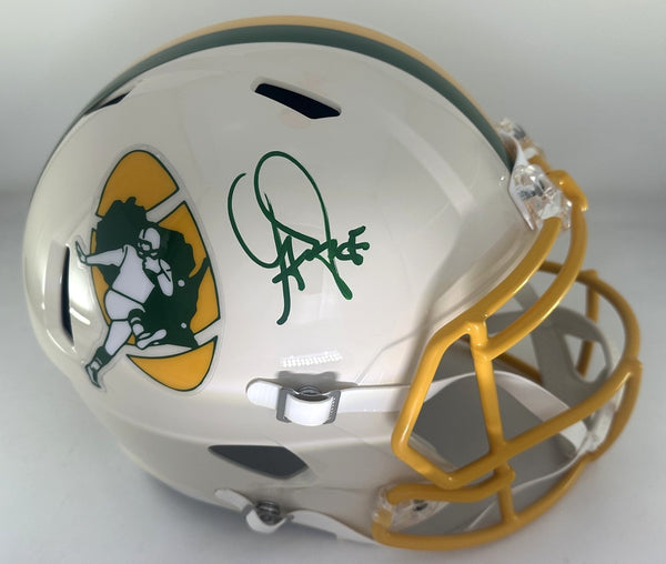 Packers GREG JENNINGS Signed Full Size RETRO Replica Speed Helmet AUTO - BAS