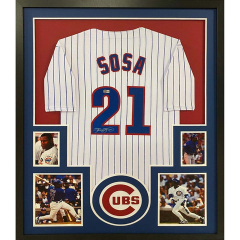 Sammy Sosa Autographed Signed Framed Chicago Cubs Jersey BECKETT