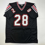 Autographed/Signed Marshall Faulk San Diego State Black Jersey Beckett BAS COA