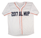 Jose Altuve Houston Signed White Baseball Jersey 17 AL MVP BAS