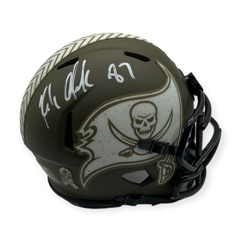 Rob Gronkowski Signed Autographed Salute to Service Buccaneers Mini Helmet JSA