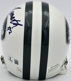 Joe Namath Autographed New York Jets White Mini Helmet Beckett BAS QR #BS30083