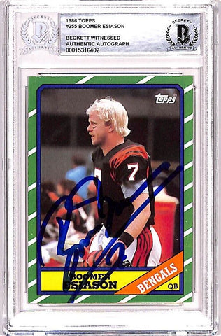Boomer Esiason Signed 1986 Topps #255 Trading Card Auto Beckett 38709