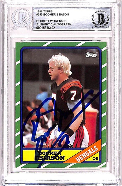 Boomer Esiason Signed 1986 Topps #255 Trading Card Auto Beckett 38709