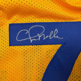 Autographed/Signed Chris Mullin Golden State Yellow Jersey Beckett BAS COA