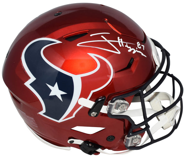 JAYDEN HIGGINS SIGNED HOUSTON TEXANS RED AUTHENTIC SPEEDFLEX HELMET BECKETT