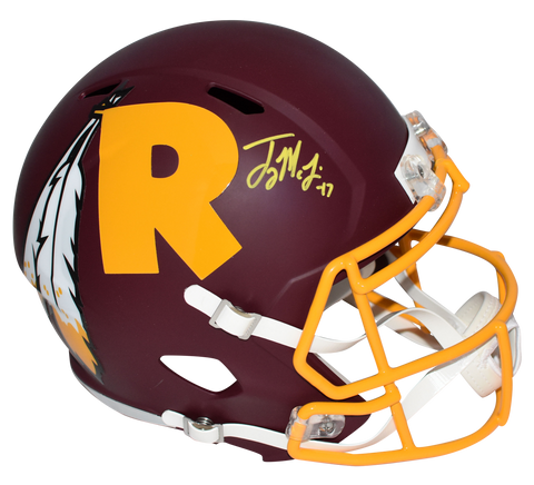 TERRY McLAURIN SIGNED WASHINGTON REDSKINS COMMANDERS FULL SIZE AMP HELMET BAS