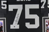 Howie Long Autographed/Signed Pro Style Black XL Framed Jersey Beckett 51229