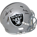 Aidan O'Connell Signed Las Vegas Raiders Authentic Helmet Insc Beckett 43075