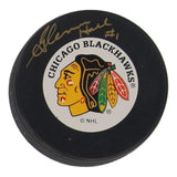 Glenn Hall Signed Blackhawks Logo Hockey Puck Inscribed #1 (Beckett) 13xAll Star