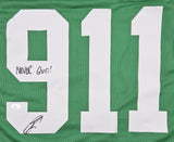 Robert O'Neill Signed Custom Green 911 Football Jersey Never Quit Inscribed PSA