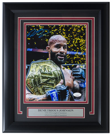 Demetrious Mighty Mouse Johnson Signed Framed 8x10 UFC Photo JSA