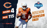 Roschon Johnson Signed Chicago Bears Jersey (Beckett) 2023 Draft Pk / Texas R.B.