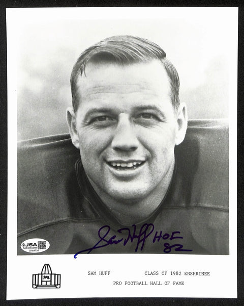 Sam Huff Official Pro Football HOF Auto/Signed 8x10 Photo JSA BA201975