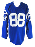 John Mackey HOF Signed/Inscr Baltimore Colts Blue Football Jersey JSA 161110