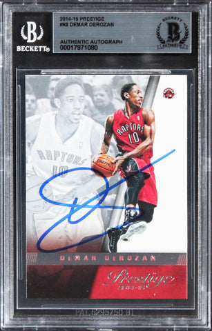 Raptors DeMar DeRozan Authentic Signed 2014 Prestige #68 Card BAS Slabbed