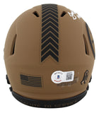 Steelers Joe Greene "HOF 87" Signed Salute To Service II Speed Mini Helmet BAS W