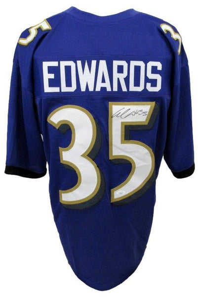 Gus Edwards Signed Purple Custom Football Jersey Baltimore Ravens JSA 186240