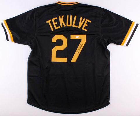 Kent Tekulve Signed Black Pirates Jersey (JSA COA) World Series Champion (1979)