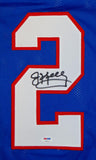 Jim Kelly Autographed Blue Pro Style Jersey- PSA/DNA Authenticated