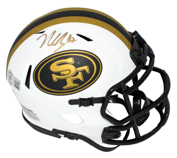NICK BOSA AUTOGRAPHED SAN FRANCISCO 49ERS LUNAR SPEED MINI HELMET BECKETT