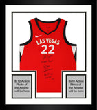 FRMD Wilson, Gray & Young Aces WNBA Finals Champ Signed Nike Jersey w/Insc-LE 23