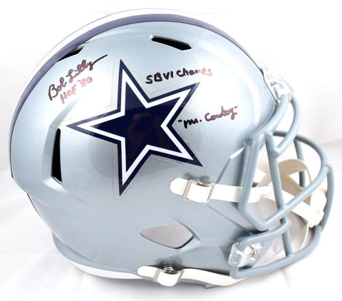 Bob Lilly Autographed Dallas Cowboys F/S Helmet W/ 3 Inscriptions-Beckett W Holo