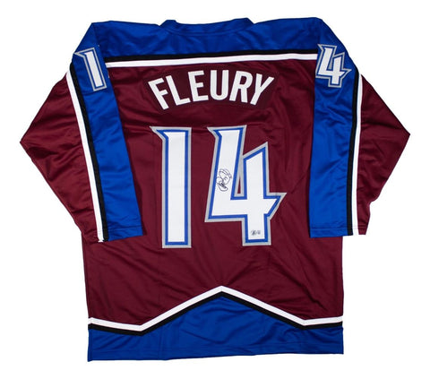 Theo Fleury Colorado Signed Burgundy Hockey Jersey BAS