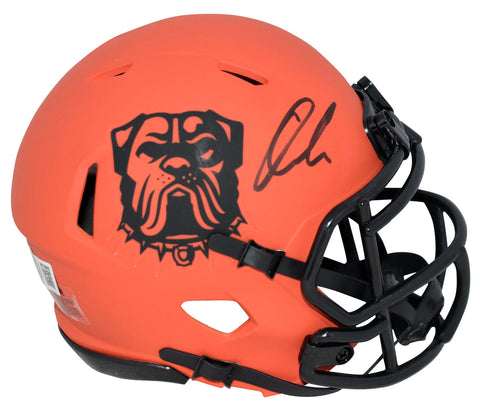 QUINSHON JUDKINS SIGNED CLEVELAND BROWNS RAVE SPEED MINI HELMET BECKETT
