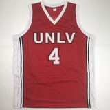 Autographed/Signed LARRY JOHNSON UNLV Red College Basketball Jersey PSA/DNA COA