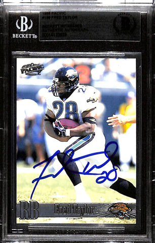 Fred Taylor Autographed/Signed 1998 Pacific #198 Trading Card Beckett 43905