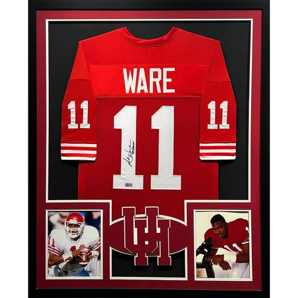 Andre Ware Autographed Signed Framed Houston Heisman Jersey TRISTAR