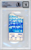 Tony Dorsett Autographed 11/6/1977 vs Giants Ticket Stub Beckett Slab 39221