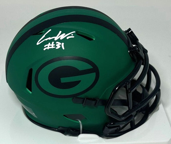 Packers EMANUEL WILSON Signed Riddell RAVE Speed Mini Helmet AUTO - BAS