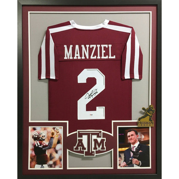 Johnny Manziel Autographed Signed Framed Texas A&M Heisman NL Jersey PSA/DNA