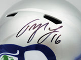 TYLER LOCKETT AUTOGRAPHED SEAHAWKS 1983-01 THROWBACK FULL SIZE HELMET MCS 236383