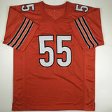 Autographed/Signed LANCE BRIGGS Chicago Orange Football Jersey Beckett BAS COA