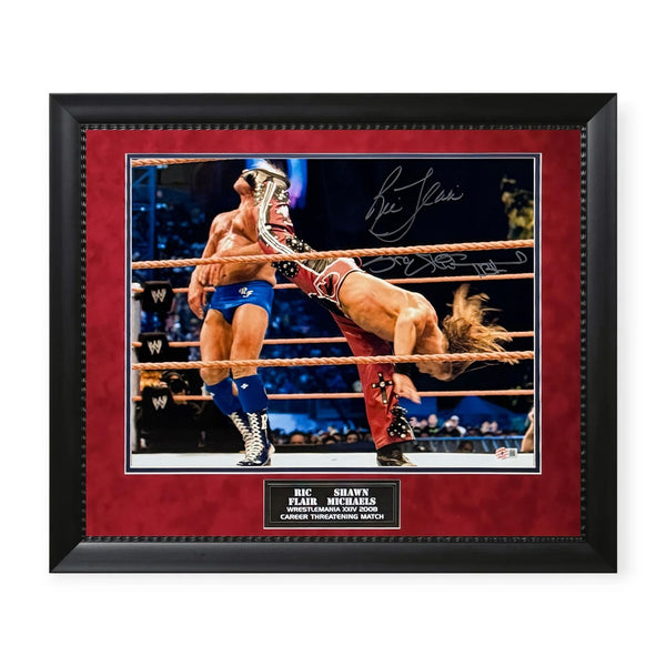 Ric Flair & Shawn Michaels WWE Autographed 16x20 Photograph Framed To 23x27