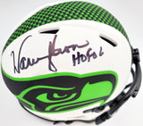 WARREN MOON AUTOGRAPHED SEAHAWKS LUNAR ECLIPSE WHITE MINI HELMET MCS HOLO 196471