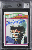 Seahawks Steve Largent "HOF 95" Signed 1977 Topps #177 Card Auto 10! BAS Slab 2
