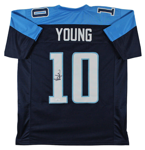 Vince Young Authentic Signed Blue Pro Style Jersey Autographed JSA Witness