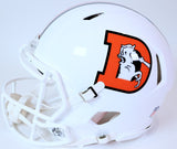 John Elway Autographed Broncos Speed Pro Snowcapped Helmet w/ Inscription (BAS)